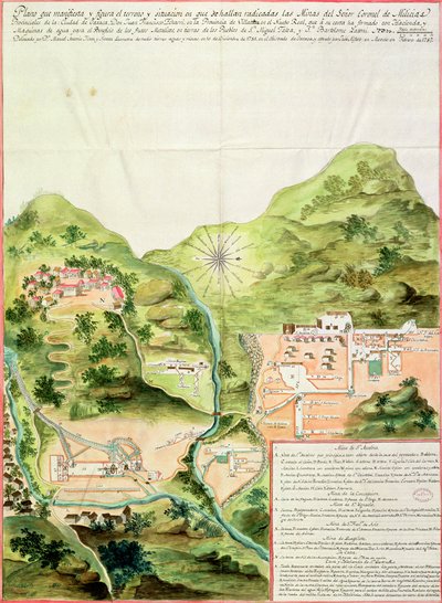 Plan of the Mines of Oaxaca, Mexico by Mexican School
